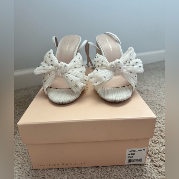 Loeffler Randall Camellia Knotted Sandal in Pearl with Rhinestones - Picture 2 of 9